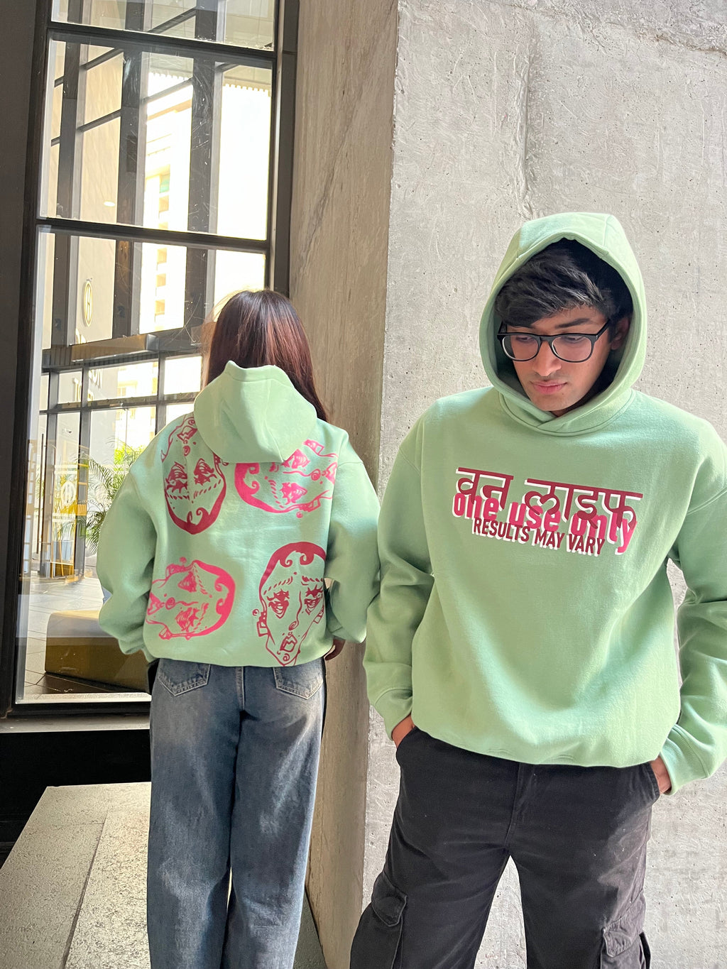 FACES OF LIFE HOODIE (MINT GREEN) DUO