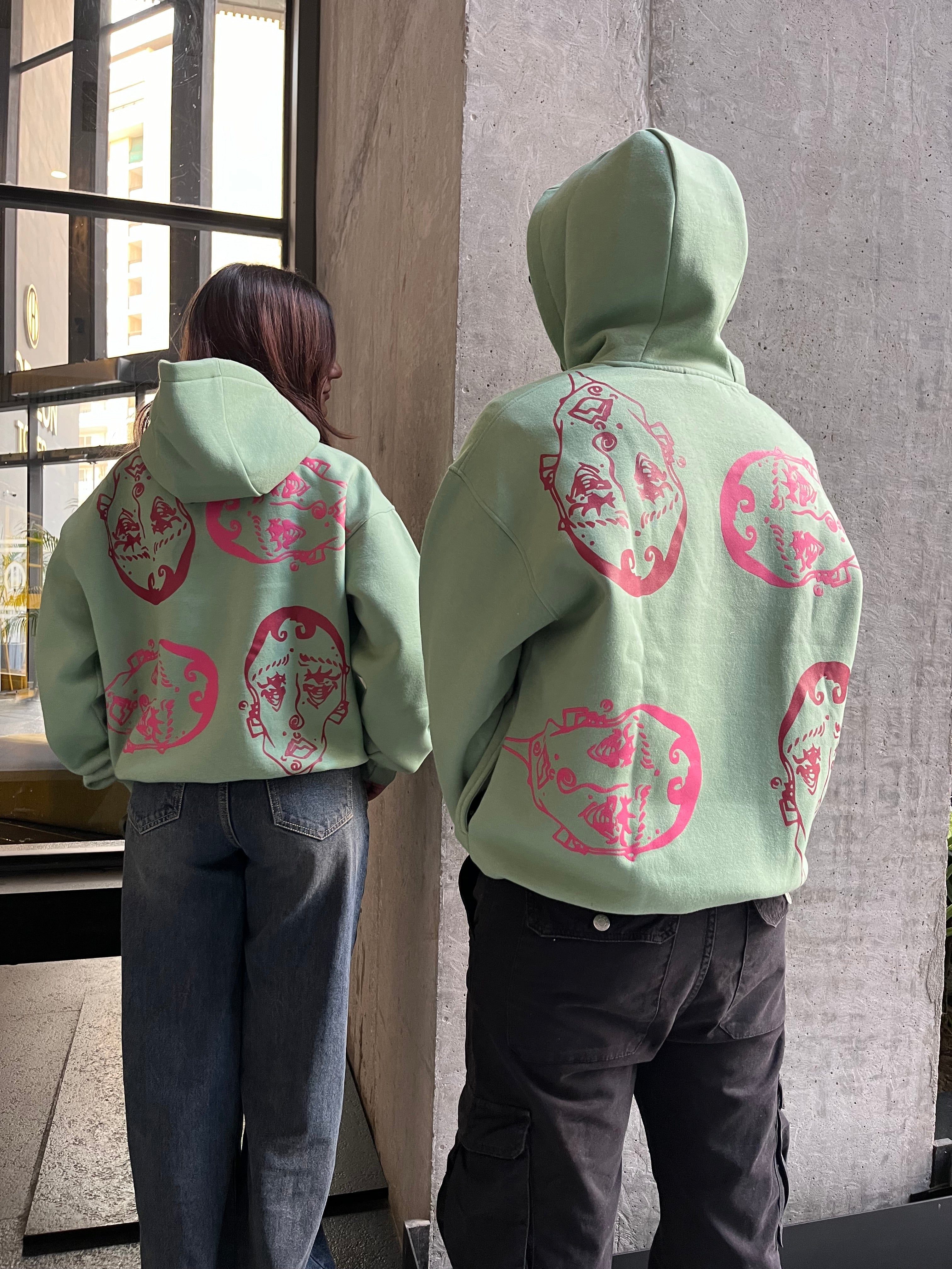 FACES OF LIFE HOODIE (MINT GREEN) DUO