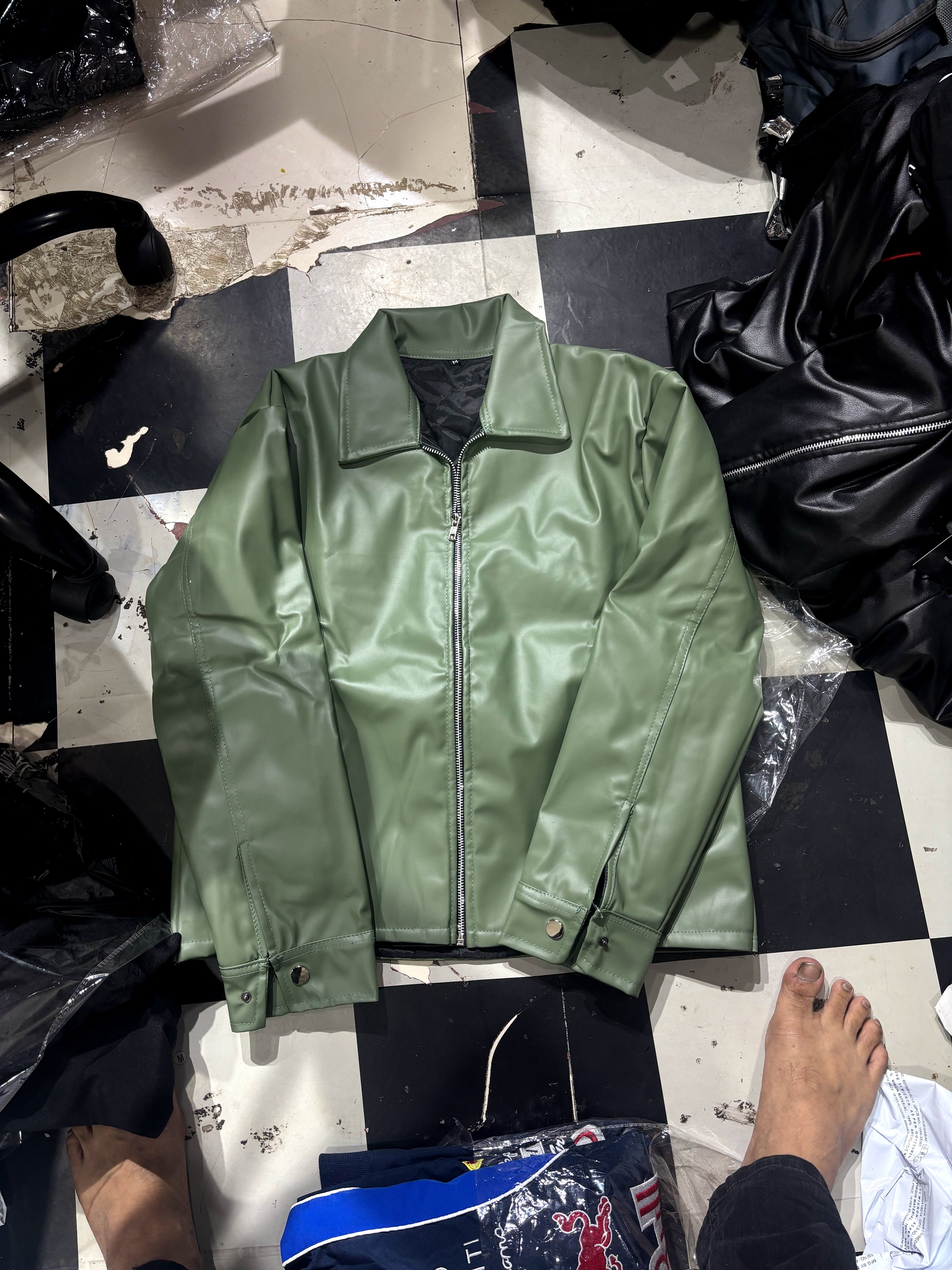 Forest Green Leather Jacket
