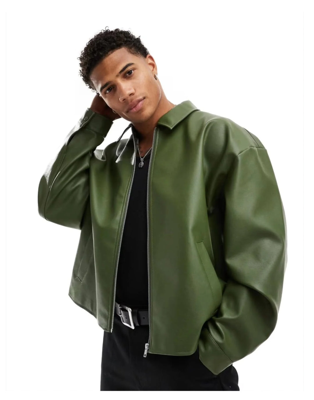 Forest Green Leather Jacket